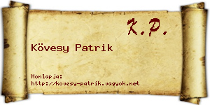 Kövesy Patrik névjegykártya