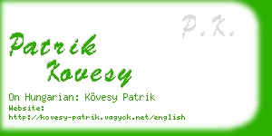 patrik kovesy business card