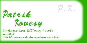 patrik kovesy business card